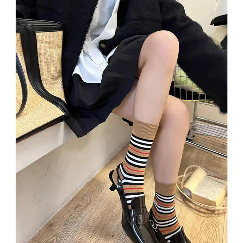 【ホーム・生活】ストライプ柄靴下G23535