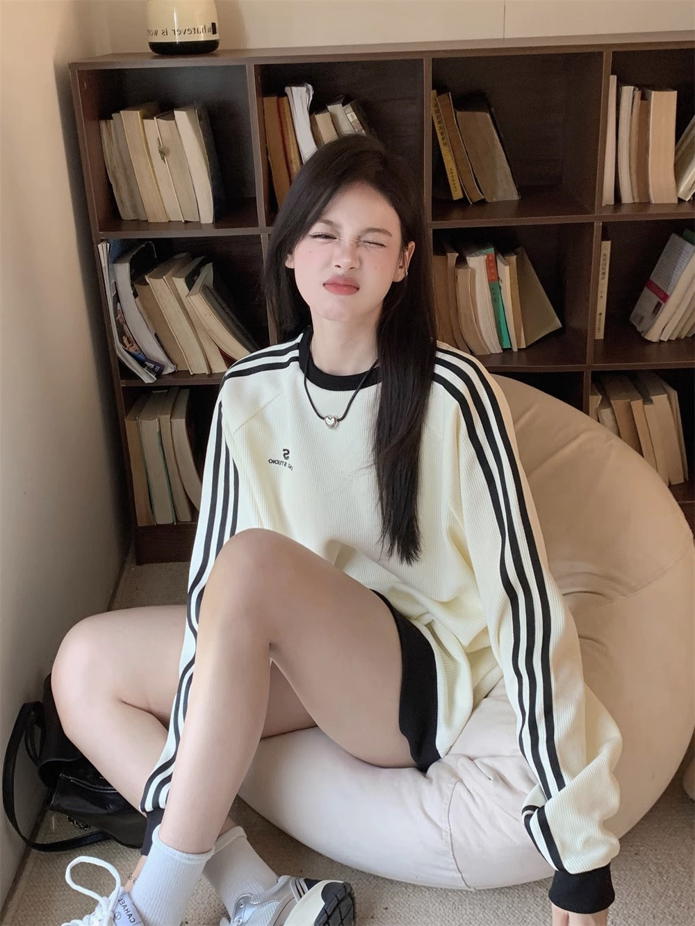 【tops】ストライプ柄パーカーG23541