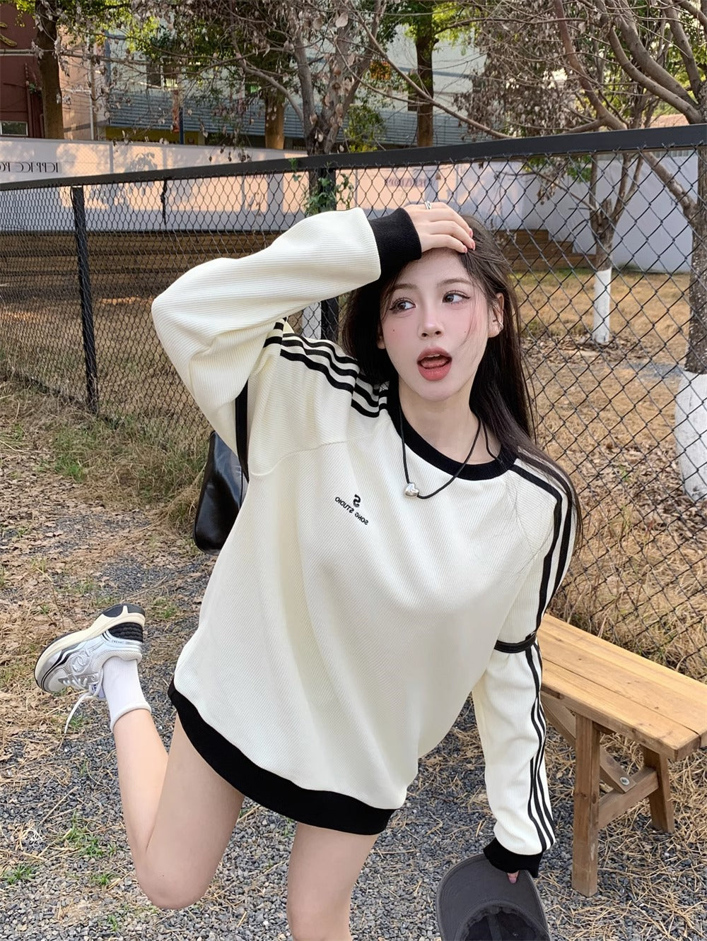 【tops】ストライプ柄パーカーG23541