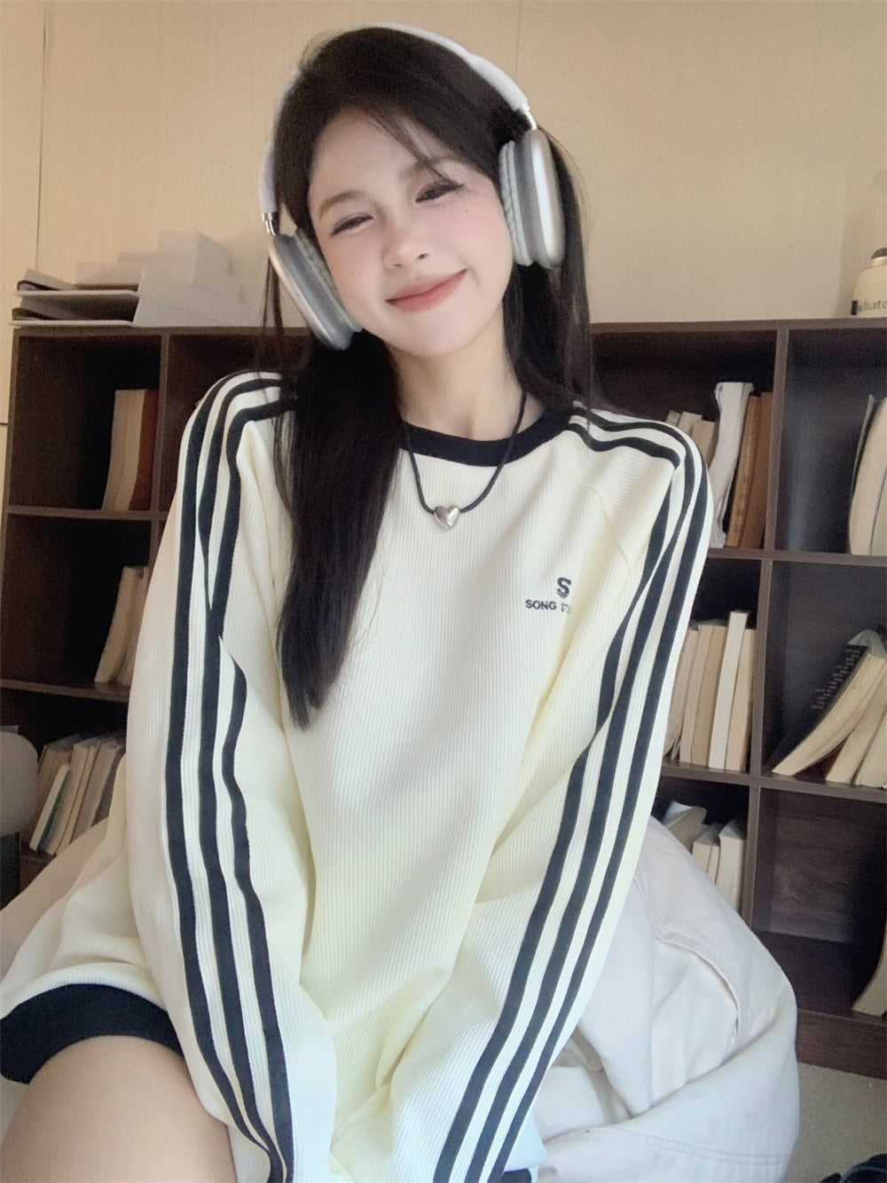 【tops】ストライプ柄パーカーG23541