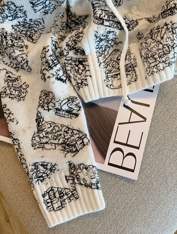 【outer】フード付きニットカーディガンG23544