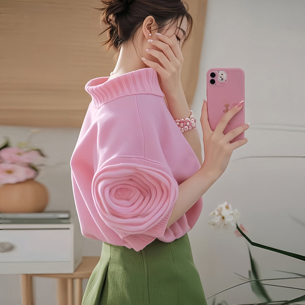 【tops】フラワーニットセーターG23553