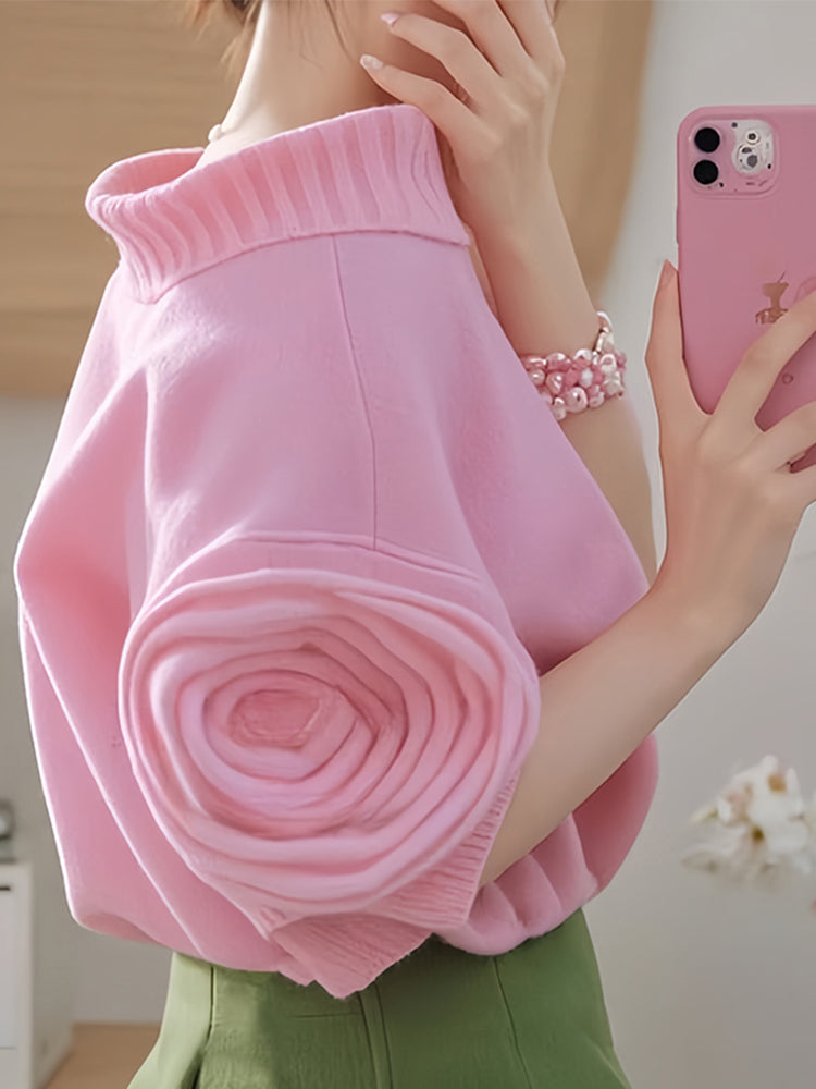 【tops】フラワーニットセーターG23553