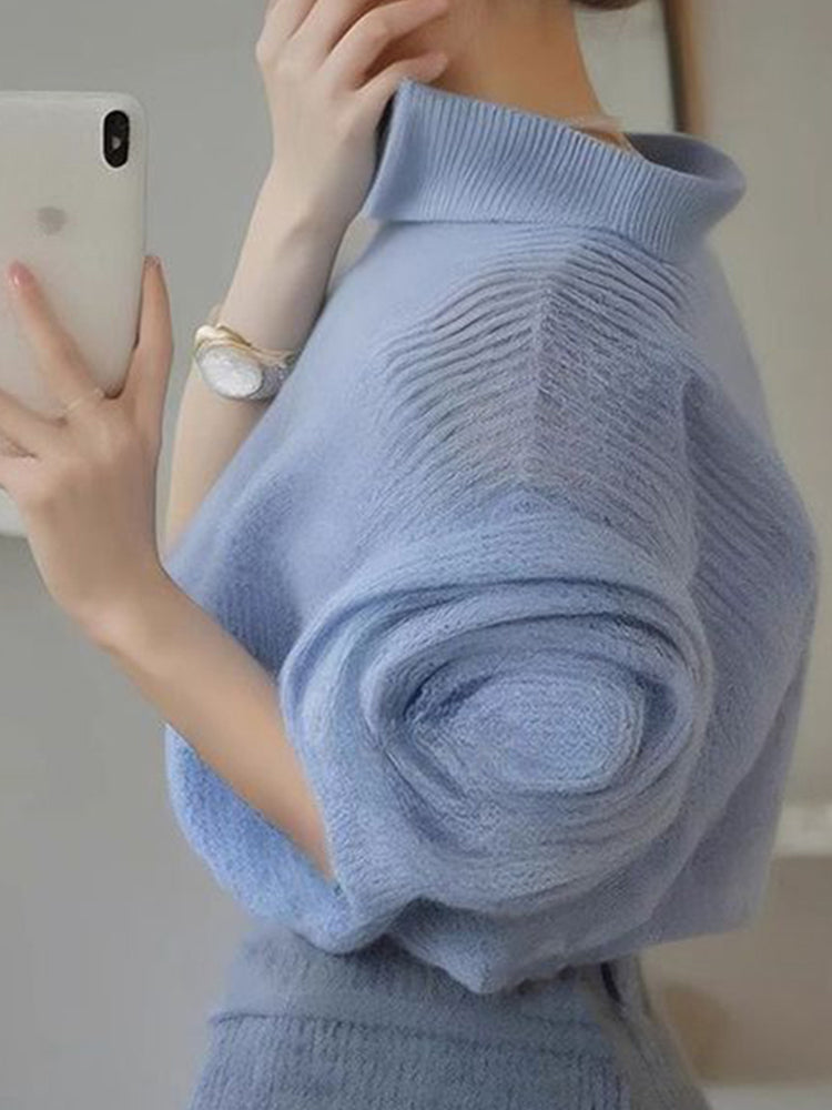 【tops】フラワーニットセーターG23554