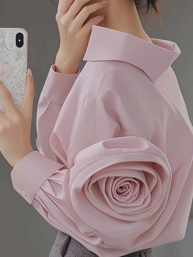 【tops】フラワー長袖シャツG23555