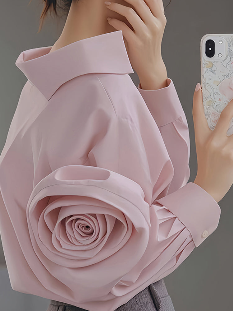 【tops】フラワー長袖シャツG23555