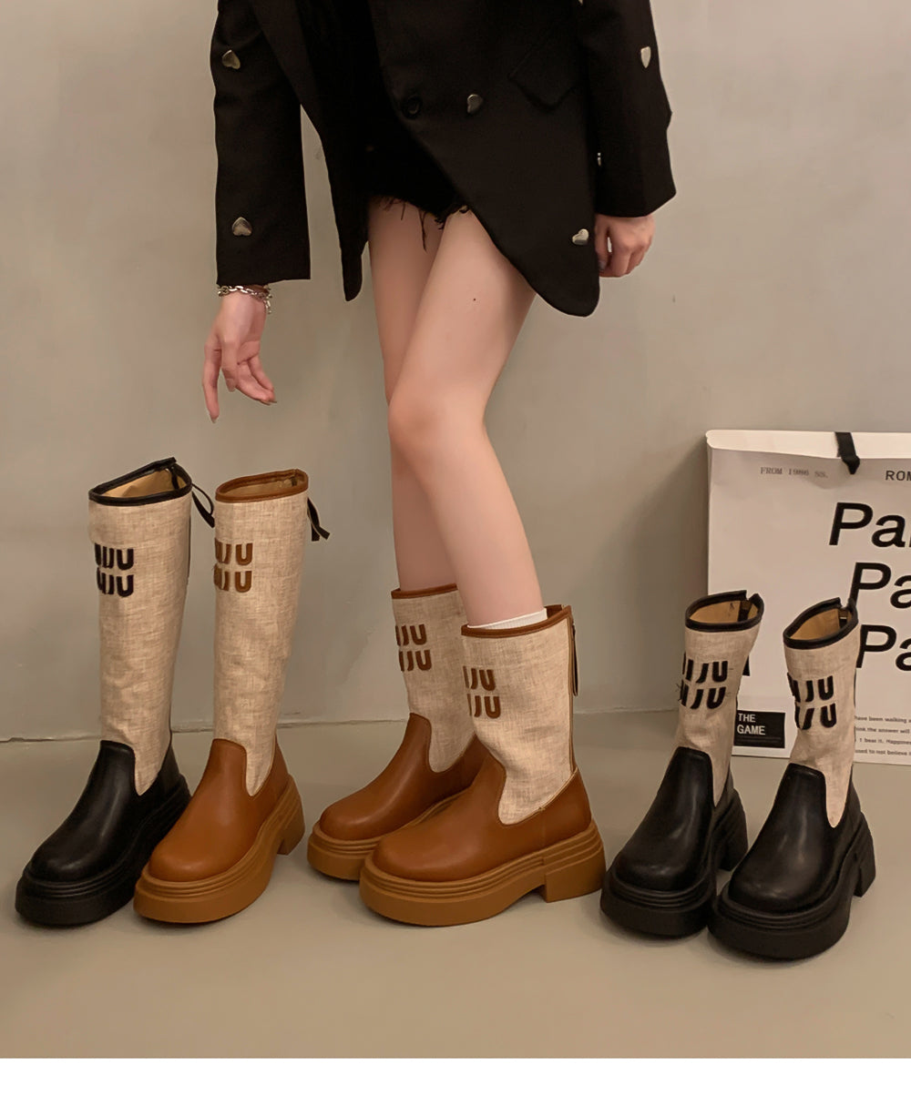 【shoes】2サイズ選択可厚底ブーツG23562