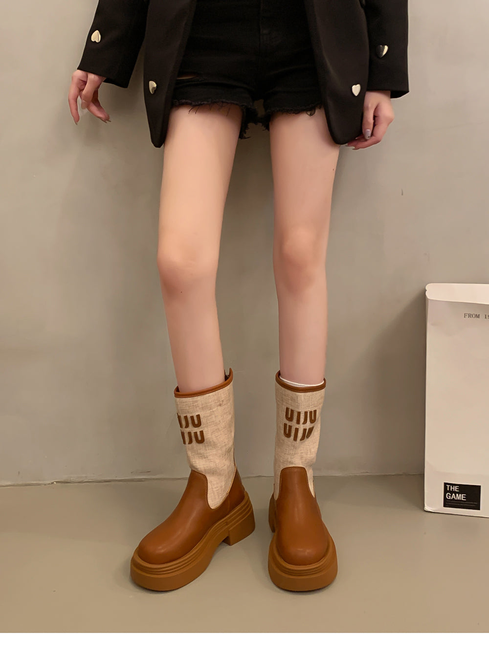 【shoes】2サイズ選択可厚底ブーツG23562