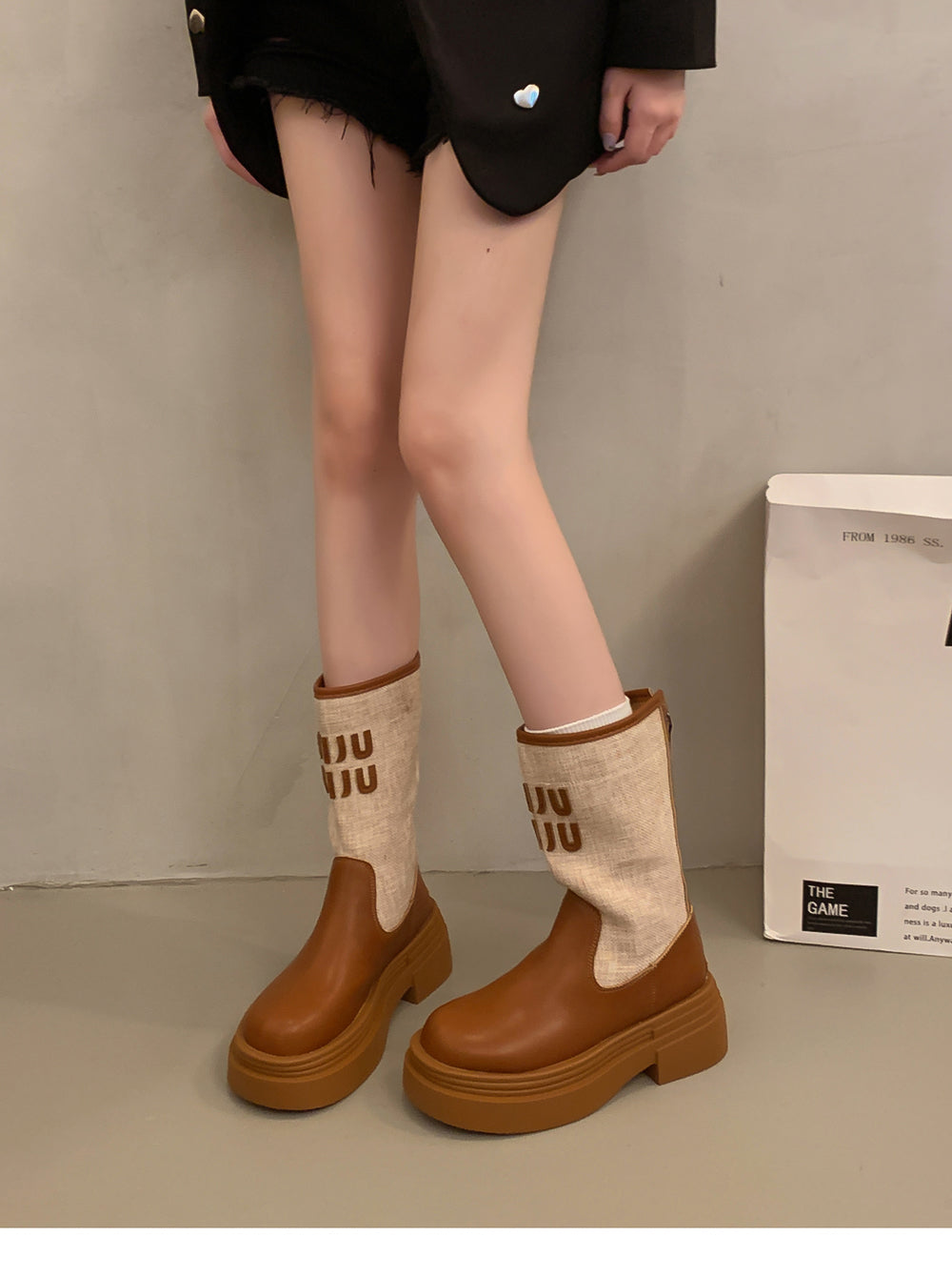 【shoes】2サイズ選択可厚底ブーツG23562