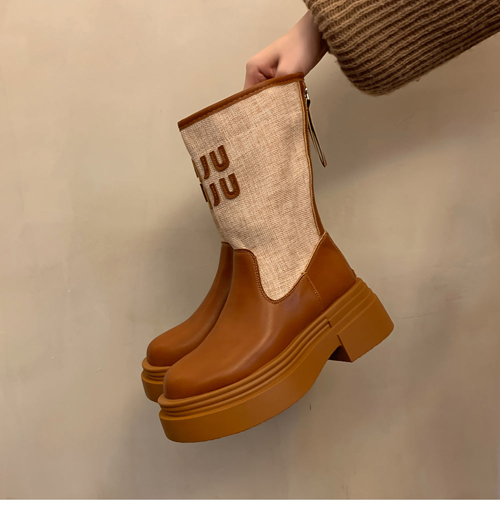 【shoes】2サイズ選択可厚底ブーツG23562