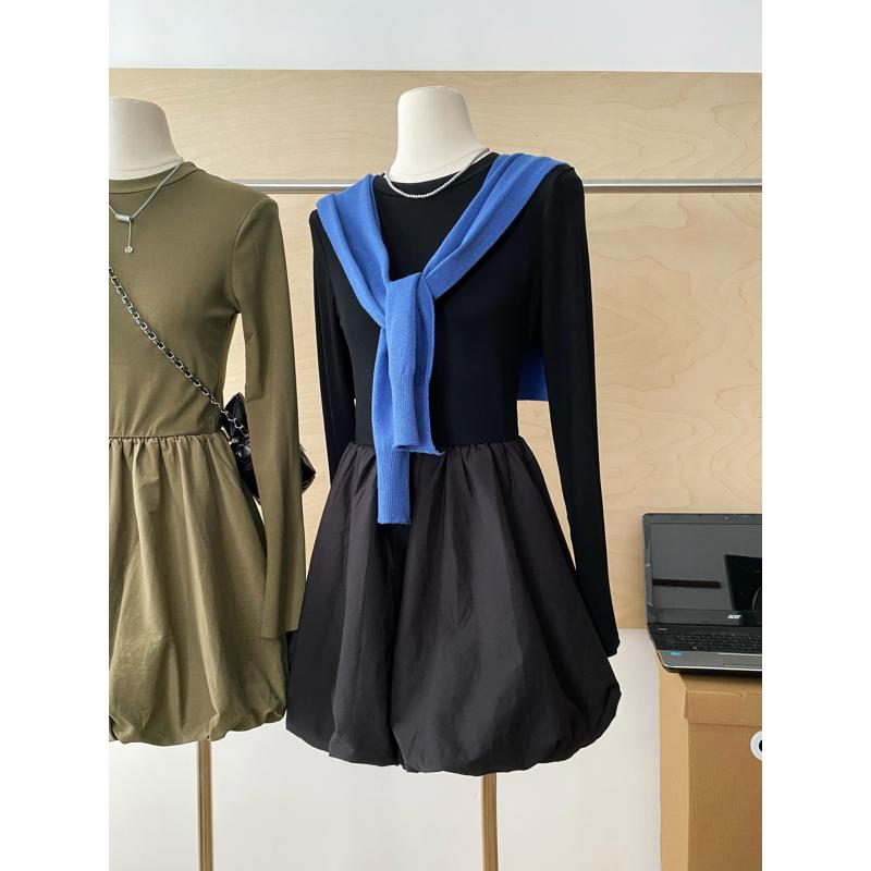 【dress】無地長袖デートワンピースG23573