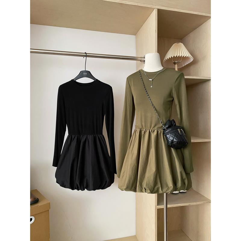 【dress】無地長袖デートワンピースG23573