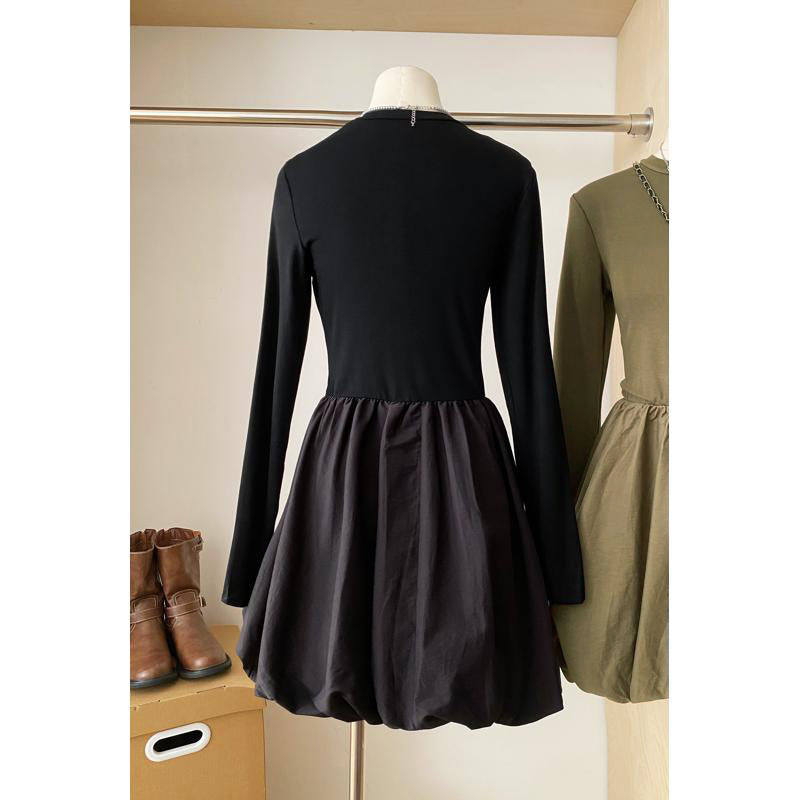 【dress】無地長袖デートワンピースG23573
