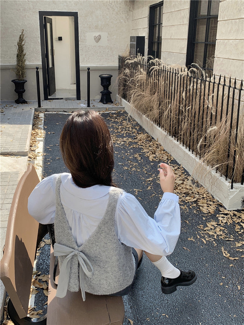 【tops】リボンニットチョッキG23576