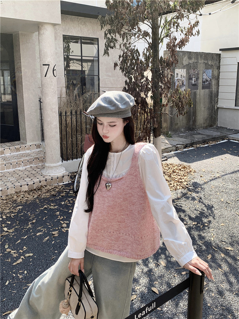 【tops】リボンニットチョッキG23576