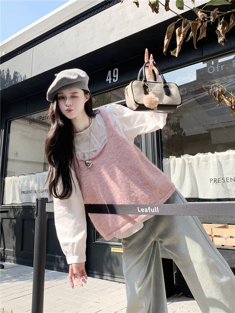 【tops】リボンニットチョッキG23576