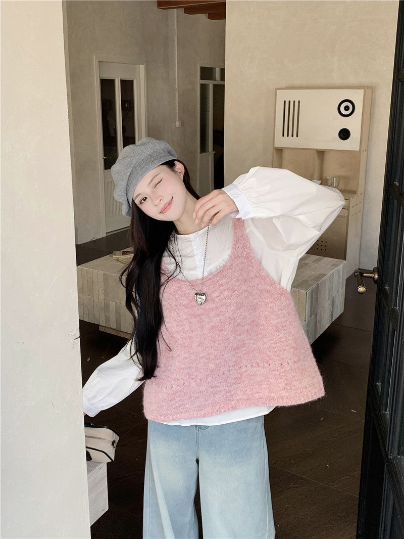 【tops】リボンニットチョッキG23576