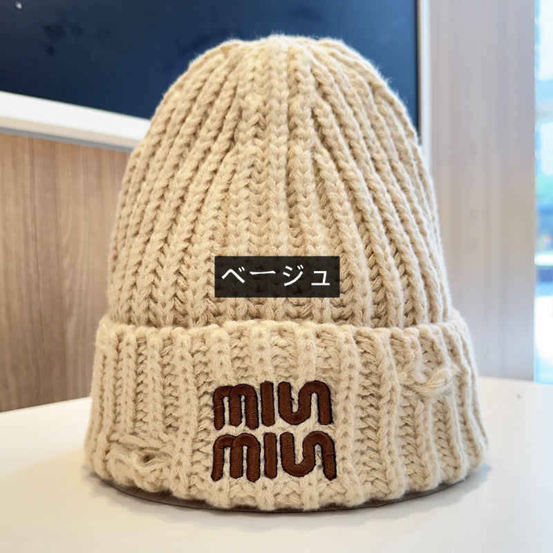 【小物】英字柄ニット帽子G23582