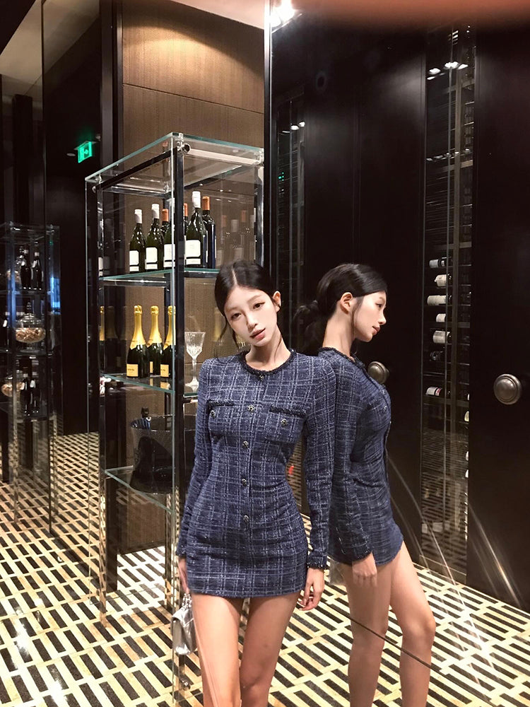 【dress】長袖体型カバーワンピースG23600