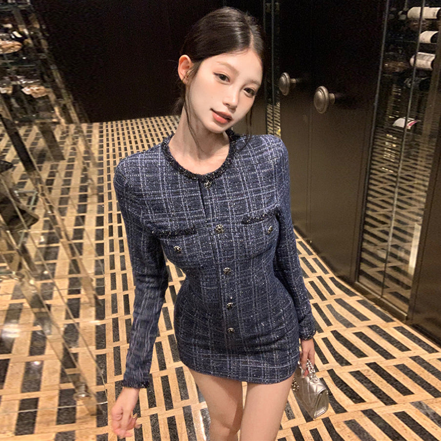 【dress】長袖体型カバーワンピースG23600