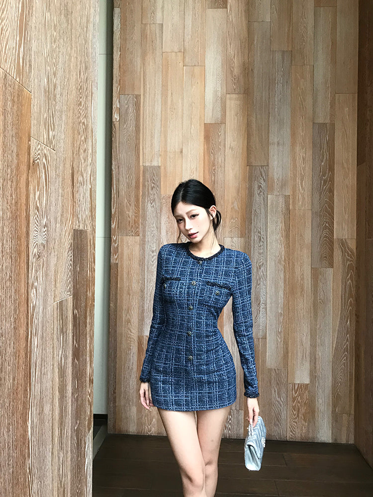 【dress】長袖体型カバーワンピースG23600