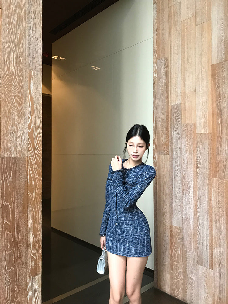 【dress】長袖体型カバーワンピースG23600