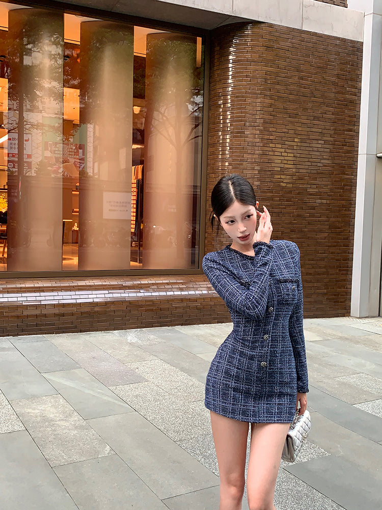 【dress】長袖体型カバーワンピースG23600