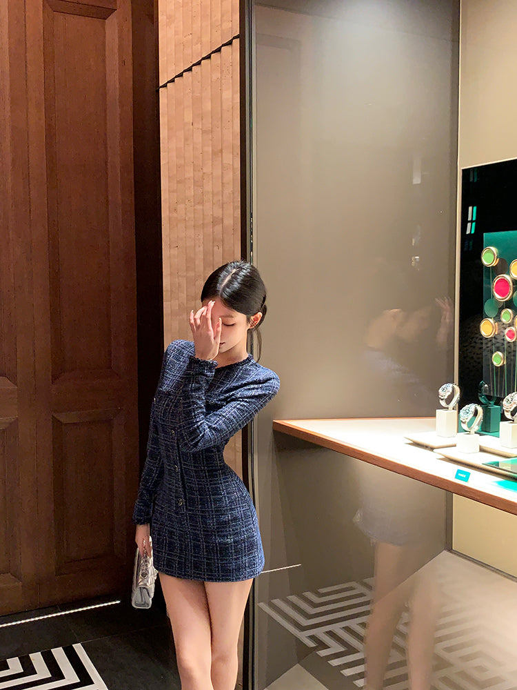 【dress】長袖体型カバーワンピースG23600