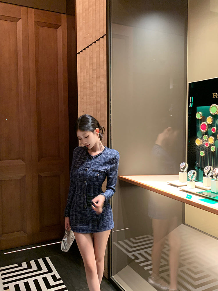 【dress】長袖体型カバーワンピースG23600