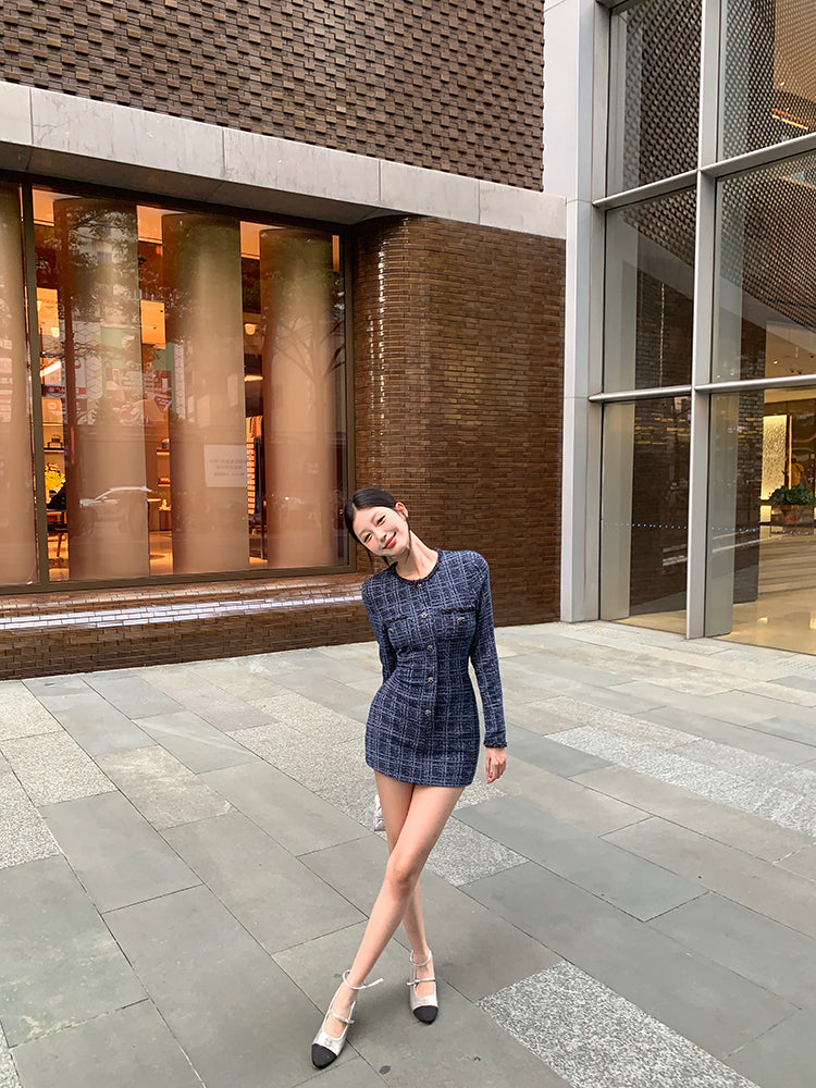 【dress】長袖体型カバーワンピースG23600