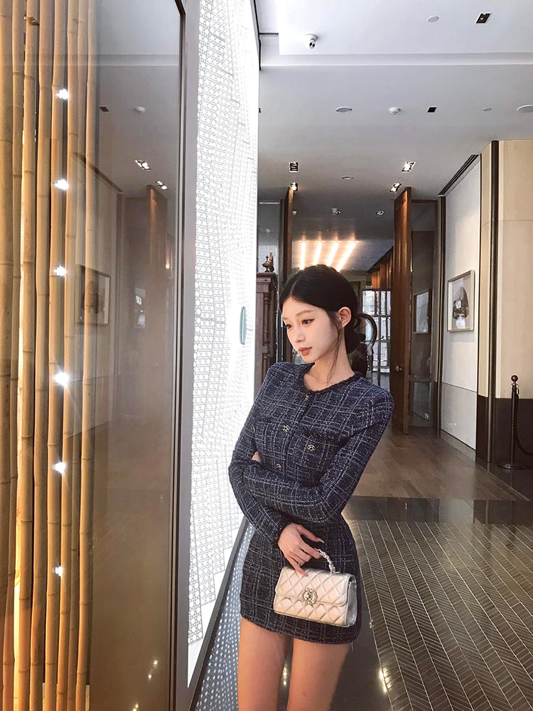 【dress】長袖体型カバーワンピースG23600