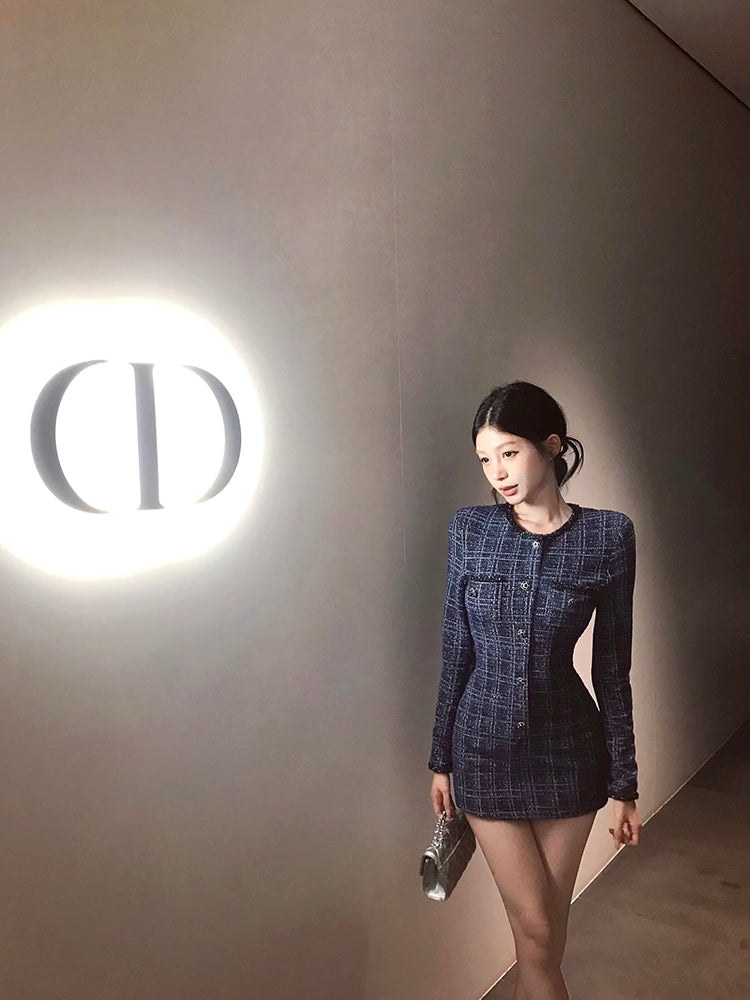 【dress】長袖体型カバーワンピースG23600