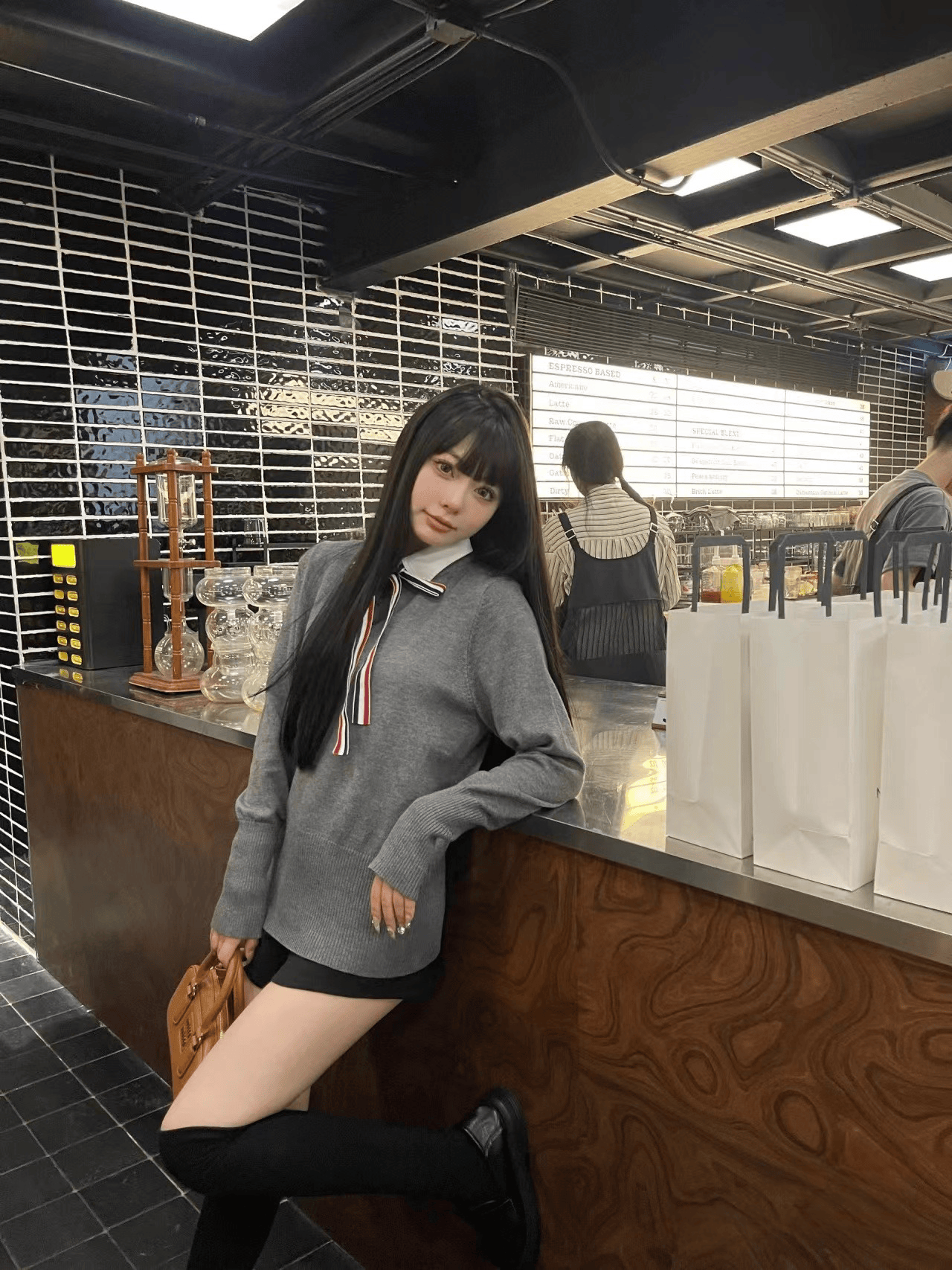 【tops】偽ニつ切り替えリボンニットG23605