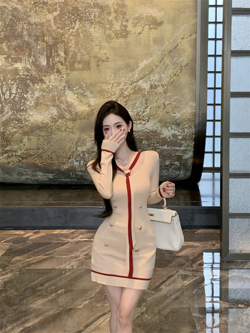 【dress】VネックタイトデートワンピースG23608