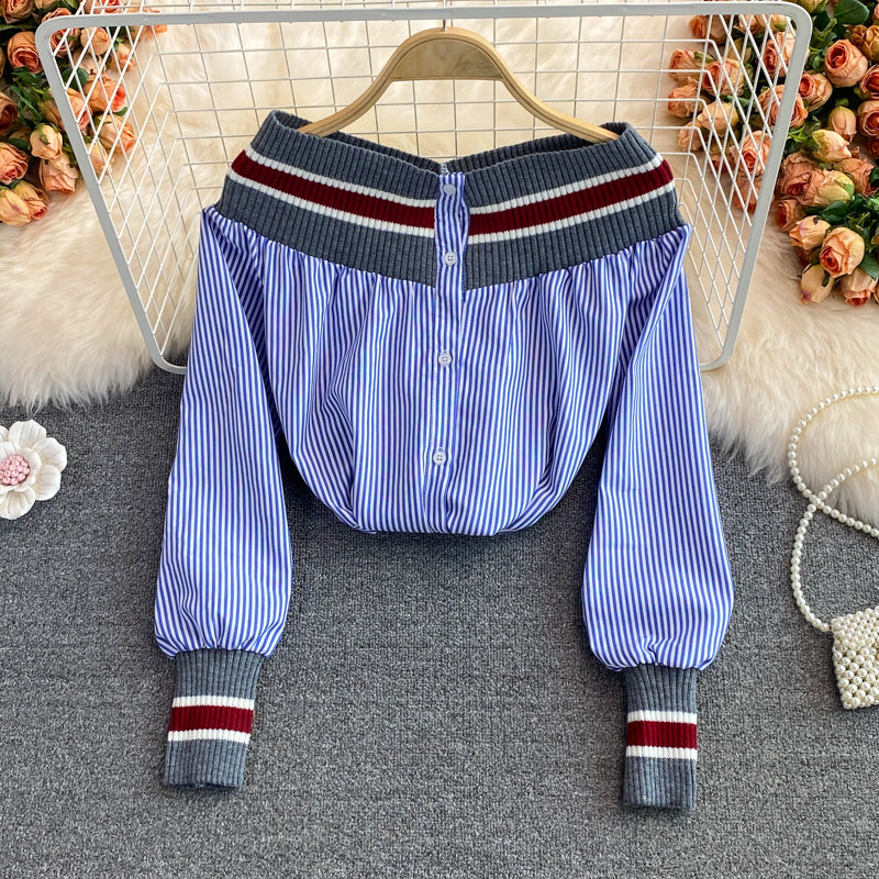 【tops】ボートネック長袖シャツG23615