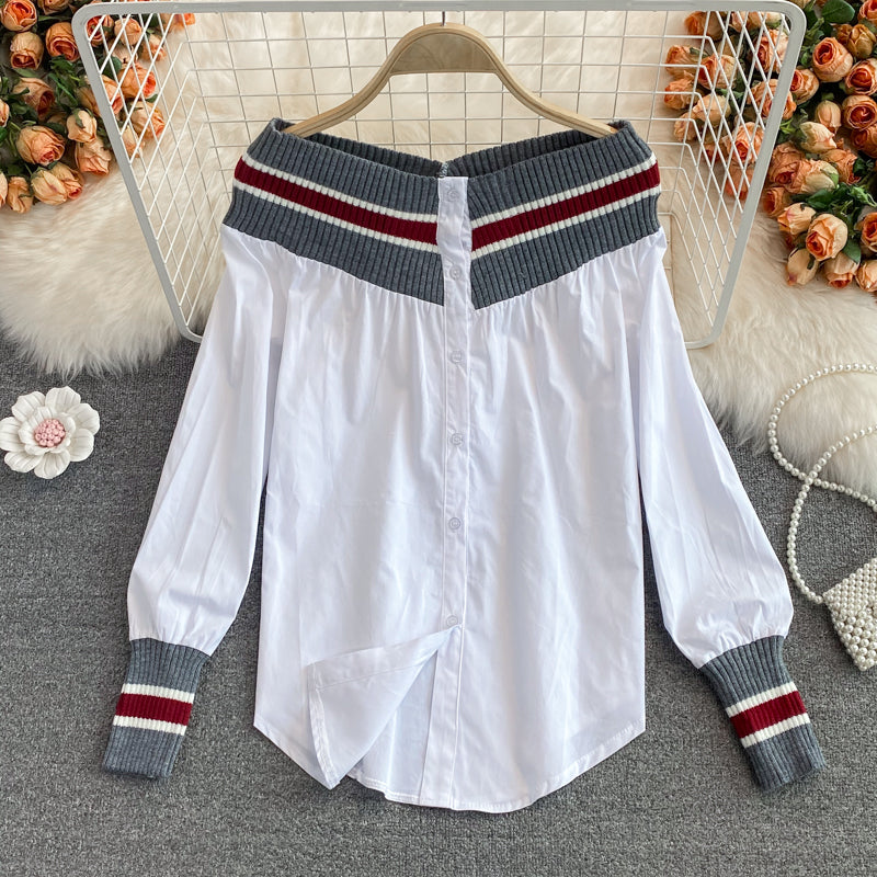 【tops】ボートネック長袖シャツG23615