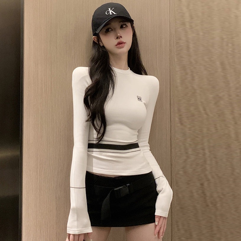 【tops】ラウンドネック長袖TシャツG23619
