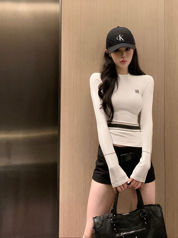 【tops】ラウンドネック長袖TシャツG23619