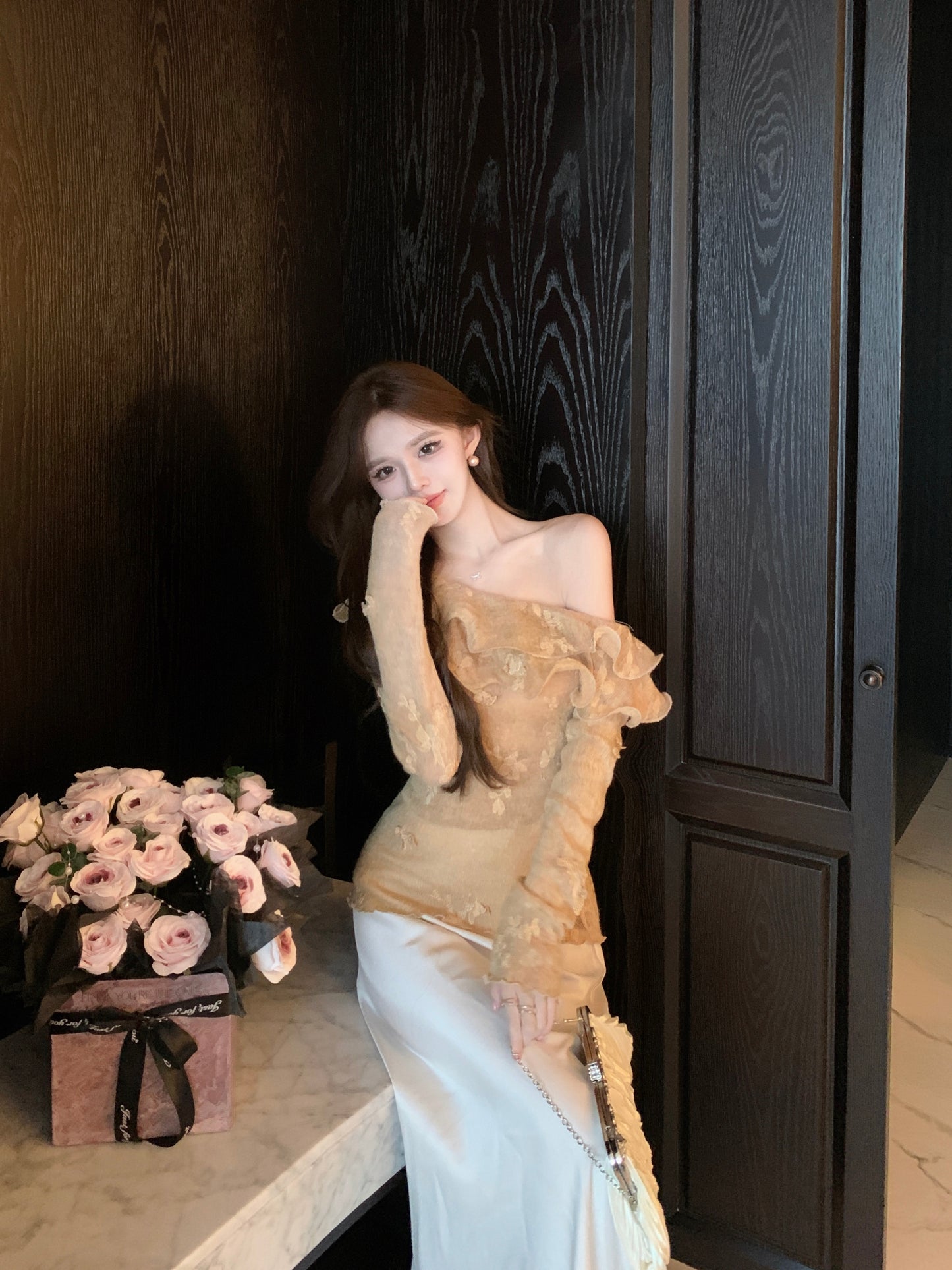 【tops】ボートネックニットセーターG23620