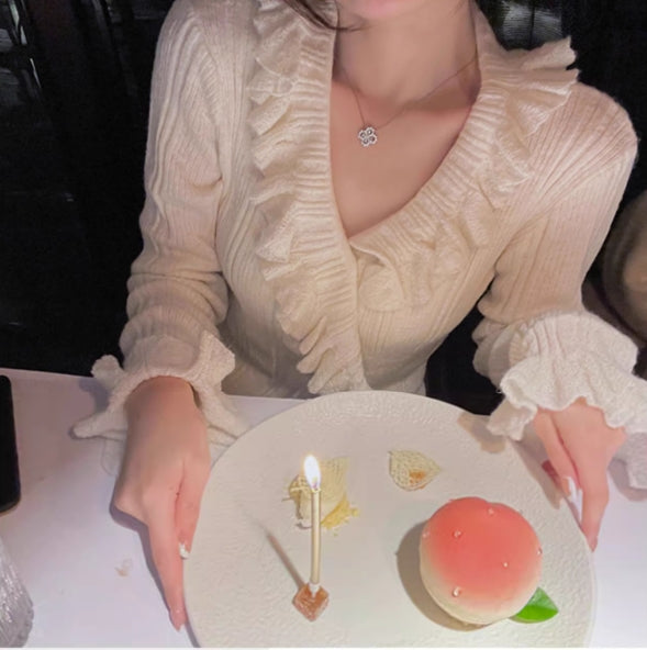 【tops】VネックフレアスリーブニットセーターG23629