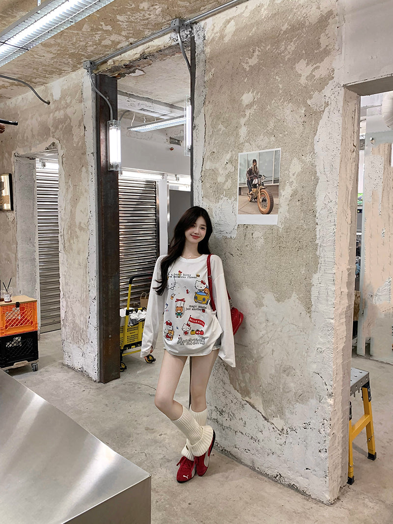 【tops】カートゥーン長袖TシャツG23634