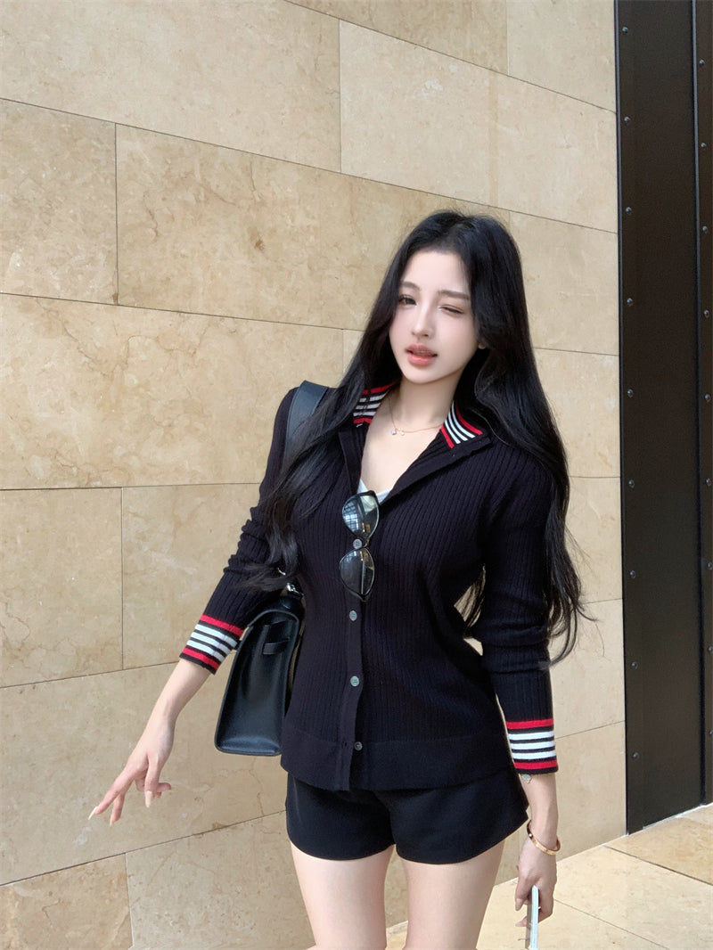 【outer】ラウンドネックニットカーディガンG23636