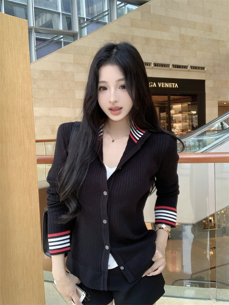 【outer】ラウンドネックニットカーディガンG23636