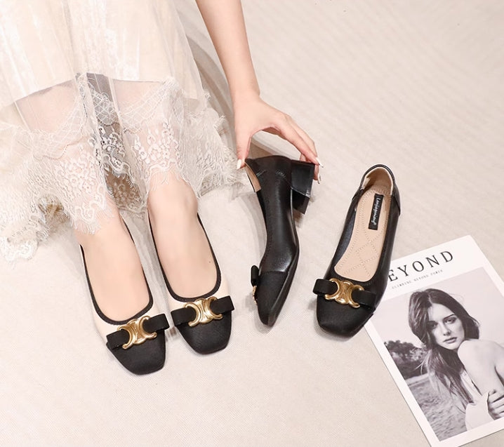 【shoes】履きやすいミドルヒールパンプスG23645