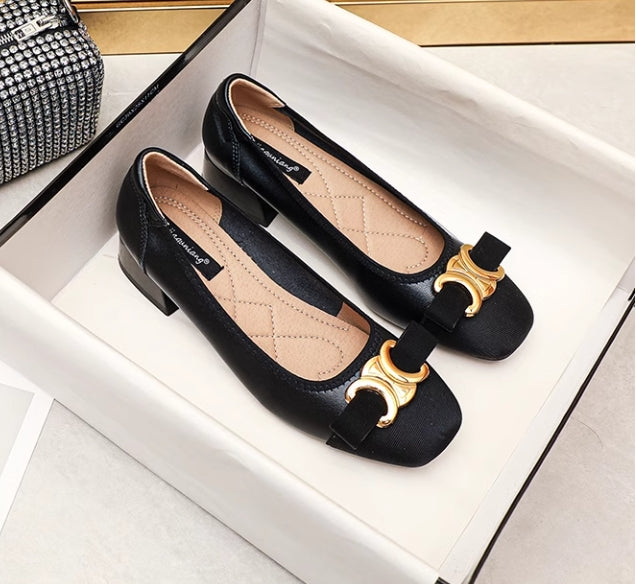 【shoes】履きやすいミドルヒールパンプスG23645