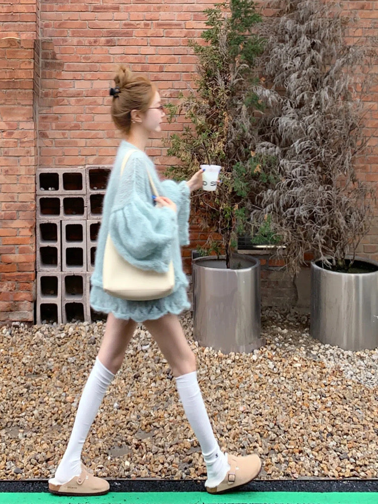 【tops】ランタンスリーブニットセーターG23653