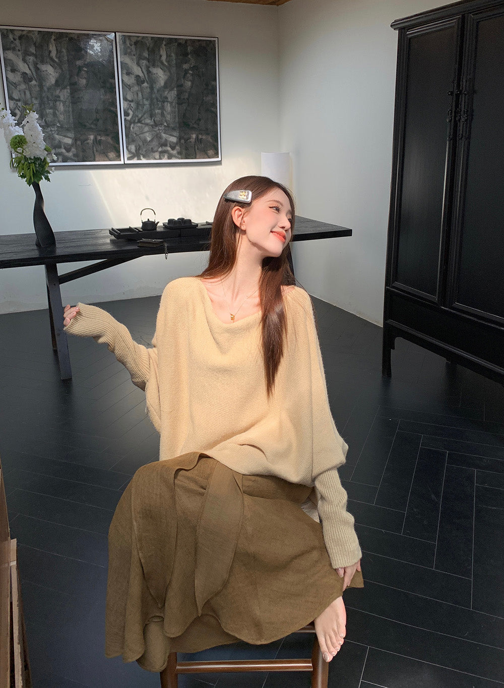 【tops】ゆったりニットセーターG23657