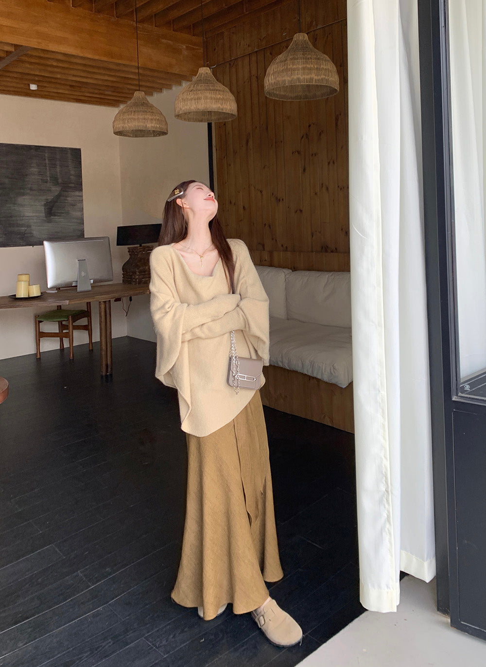 【tops】ゆったりニットセーターG23657