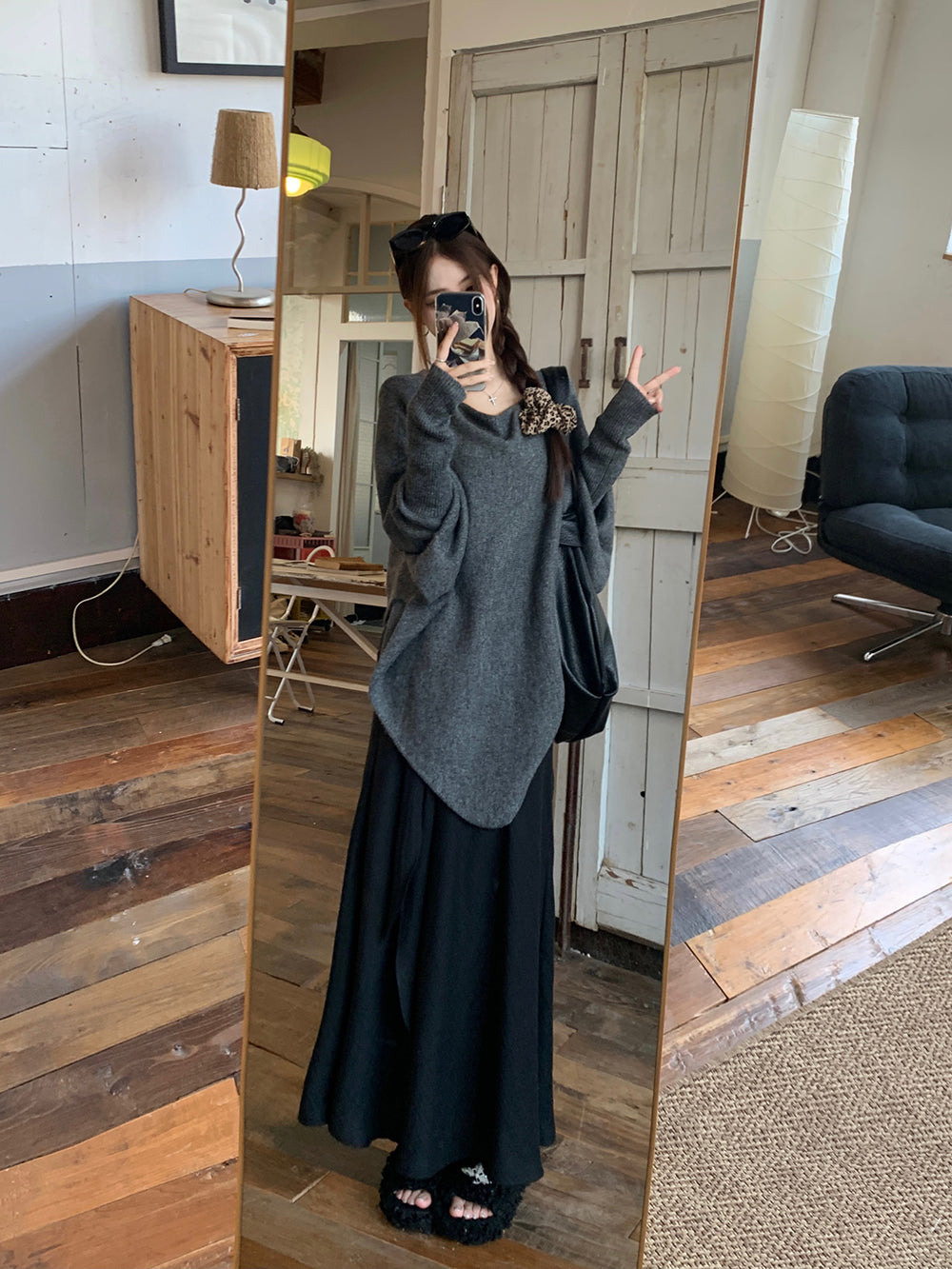 【tops】ゆったりニットセーターG23657