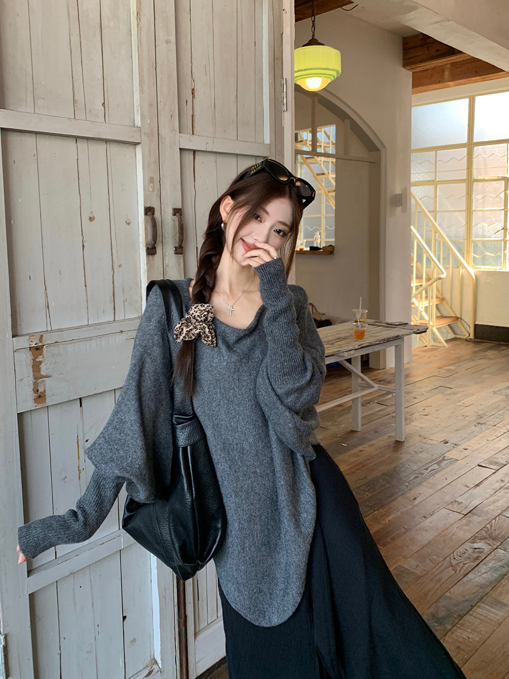 【tops】ゆったりニットセーターG23657